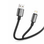 Кабель ColorWay USB - Lightning (M/M), zinc alloy braided, 3А, 1 м, Black (CW-CBUL098-BK)