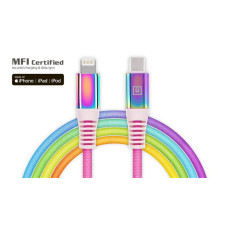 Кабель REAL-EL Rainbow USB-C-Lightning, 1м (4743304104710)