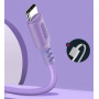 Кабель ColorWay USB-USB Type-C, soft silicone, 2.4А, 1м, Purple (CW-CBUC044-PU)