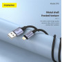 Кабель Foneng X95 Metal Head Braided Cable (3A) USB - Lightning 1.2м Black (X95-CA-IP)