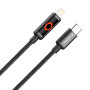 Кабель ColorWay USB Type-C - Lightning (M/M), Breathing Light, 3А, 1 м, Black (CW-CBPDCL103-BK)