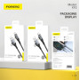 Кабель Foneng X92 4-in-1 (60W) USB/USB-C - USB-C/Lightning 1м Black (X92-CA-FIO)