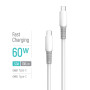 Кабель ColorWay USB Type-C - USB Type-C (M/M), liquid silicone, 3А, 1 м, White (CW-CBPDCC093-WT)