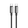 Кабель ColorWay USB Type-C - USB Type-C (M/M), zinc alloy braided, 5А, 1 м, Black (CW-CBPDCC098-BK)