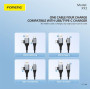 Кабель Foneng X92 4-in-1 (60W) USB/USB-C - USB-C/Lightning 1м Black (X92-CA-FIO)