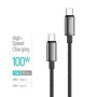 Кабель ColorWay USB Type-C - USB Type-C (M/M), zinc alloy braided, 5А, 1 м, Black (CW-CBPDCC098-BK)