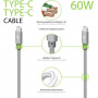 Кабель Intaleo CBGNYTT1 USB Type-C-USB Type-C 1м 60W Grey (1283126559501)