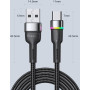 Кабель Essager Colorful LED USB - USB Type-C (M/M), 3A, 2 м Black (EXCT-XCDA01)
