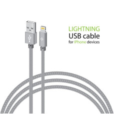 Кабель Intaleo CBGNYL1 USB-Lightning 1м Grey (1283126477652)
