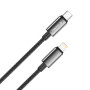 Кабель ColorWay USB Type-C - Lightning (M/M), zinc alloy braided, 3А, 1 м, Black (CW-CBPDCL098-BK)