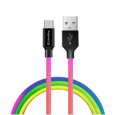 Кабель ColorWay USB-microUSB, 2.4А, 1м, Multicolor (CW-CBUM017-MC)