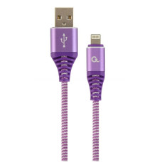 Кабель Cablexpert (CC-USB2B-AMLM-1M-PW) USB 2.0 A - Lightning, преміум, 1м, фіолетовий