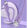 Кабель ColorWay USB-microUSB, soft silicone, 2.4А, 1м, Purple (CW-CBUM044-PU)