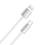 Кабель ColorWay USB - USB Type-C (M/M), zinc alloy braided, 3А, 1 м, White (CW-CBUC098-WT)