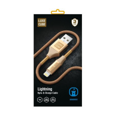 Кабель Luxe Cube Armored USB-Lightning, 1м, золотистый (8886668670012)