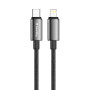 Кабель ColorWay USB Type-C - Lightning (M/M), zinc alloy braided, 3А, 1 м, Black (CW-CBPDCL098-BK)