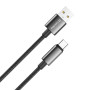 Кабель ColorWay USB - USB Type-C (M/M), zinc alloy braided, 3А, 1 м, Black (CW-CBUC098-BK)
