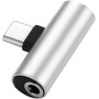 Адаптер XoKo USB Type-C - AUX mini jack 3.5 мм 2 в 1 (AC-205-SLV)