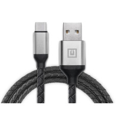 Кабель REAL-EL Premium Leather USB-USB Type C 1m, Black (EL123500049)