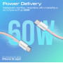 Кабель Promate USB Type-C - USB Type-C (M/M), 3 A, 60 W, 2 м, EcoLine-CC200 Pink