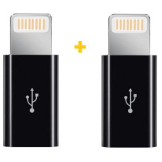 Адаптер XoKo AC-030 microUSB-Lightning Black 2шт. (XK-AC030-BK2)