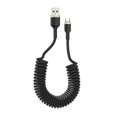 Кабель ColorWay USB-microUSB, spiral, 2.4А, 1м, Black (CW-CBUM051-BK)