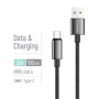 Кабель ColorWay USB - USB Type-C (M/M), zinc alloy braided, 3А, 1 м, Black (CW-CBUC098-BK)