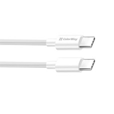 Кабель ColorWay USB Type-C - USB Type-C (M/M), PD Fast Charging 100W, 5.0 А, 1 м, White (CW-CBPDCC058-WT)