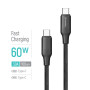 Кабель ColorWay USB Type-C - USB Type-C (M/M), TPE embossed, 3А, 1 м, Black (CW-CBPDCC101-BK)