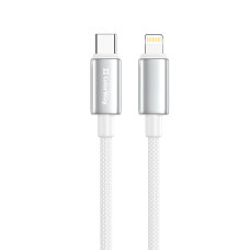 Кабель ColorWay USB Type-C - Lightning (M/M), zinc alloy braided, 3А, 2 м, White (CW-CBPDCL099-WT)