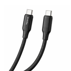 Кабель ColorWay USB Type-C - USB Type-C (M/M), TPE embossed, 3А, 1 м, Black (CW-CBPDCC101-BK)