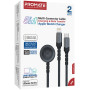 Кабель Promate USB Type-C - USB Type-C (M/M) Lightning 27W 60W Apple MagSafe 1 2.5W, 4A, 1.5 м, Black (icharge-trio.black)