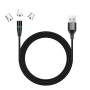 Кабель ColorWay USB-Lightning + microUSB + USB-C Magnetic Data/Quick Charge, 2.4А, 1м, Black (CW-CBUU038-BK)