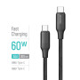 Кабель ColorWay USB Type-C - USB Type-C (M/M), TPE embossed, 3А, 2 м, Black (CW-CBPDCC102-BK)