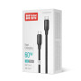 Кабель ColorWay USB Type-C - USB Type-C (M/M), TPE embossed, 3А, 1 м, Black (CW-CBPDCC101-BK)
