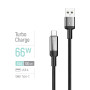 Кабель ColorWay USB - USB Type-C (M/M), braided wire, 6А, 1 м, Black (CW-CBUC096-BK)