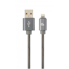 Кабель Cablexpert (CC-USB2S-AMLM-2M-BG) USB 2.0 A - Lightning, преміум, 2м, сірий