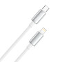 Кабель ColorWay USB Type-C - Lightning (M/M), zinc alloy braided, 3А, 1 м, White (CW-CBPDCL098-WT)