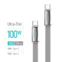 Кабель ColorWay USB Type-C - USB Type-C (M/M), ultra-thin, 5А, 1 м, Grey (CW-CBPDCC100-GR)