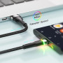Кабель Essager Colorful LED USB - USB Type-C (M/M), 1 м Black (EXCT-XCD01)