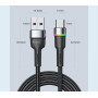 Кабель Essager Colorful LED USB - USB Type-C (M/M), 1 м Black (EXCT-XCD01)