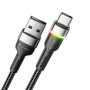 Кабель Essager Colorful LED USB - USB Type-C (M/M), 1 м Black (EXCT-XCD01)