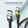 Кабель Essager Colorful LED USB - USB Type-C (M/M), 1 м Black (EXCT-XCD01)