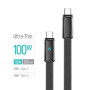 Кабель ColorWay USB Type-C - USB Type-C (M/M), ultra-thin, 5А, 1 м, Black (CW-CBPDCC100-BK)