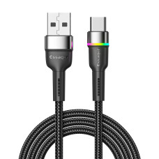 Кабель Essager Colorful LED USB - USB Type-C (M/M), 1 м Black (EXCT-XCD01)