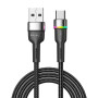 Кабель Essager Colorful LED USB - USB Type-C (M/M), 1 м Black (EXCT-XCD01)