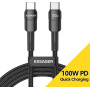 Кабель Essager Star USB Type-C - USB Type-C (M/M), 100W, 2 м Black (EXCTT1-XCA01)