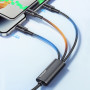 Кабель Essager Simple 3 in 1 USB - MicroUSB+USB Type-C+Lightning (M/M), 100W, 1.2 м Black (EXCMTL-JJ01-P)