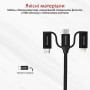 Кабель Promate USB + USB Type-C - Lightning + micro USB + USB Type-C (M/M), 3 A, 60 W, 1.2 м, PentaPower Black