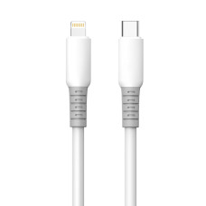 Кабель ColorWay USB Type-C - Lightning (M/M), liquid silicone, 3А, 1 м, White (CW-CBPDCL093-WT)